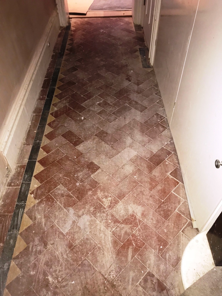 Victorian Tiled Hallway Before Restoration Tooting