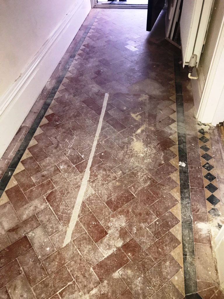Victorian Tiled Hallway Before Restoration Tooting