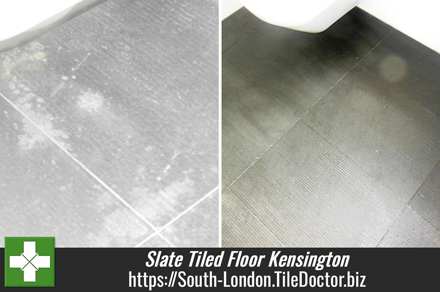 Removing Limescale from a Slate Tiled Floor in Kensington