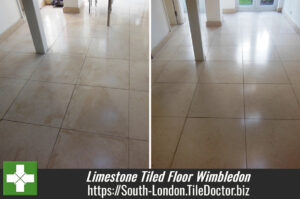 Limestone Tiled Floor Strip and Seal in Wimbledon