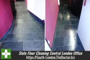 Slate Floor Cleaning at a Central London Office