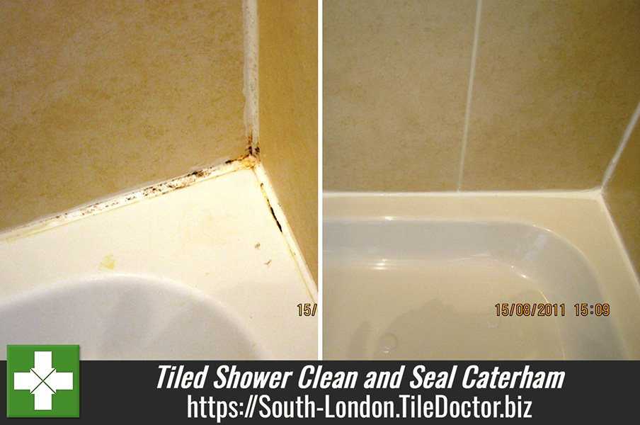Tiled Shower Clean and Seal in Caterham