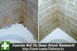 Travertine Wall Tile Shower Refresh in Wandsworth