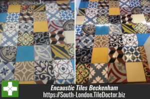 Cleaning Encaustic Kitchen Floor Tiles in Beckenham