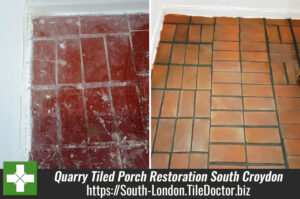 Painted Quarry Tiled Porch Floor Restored in South Croydon