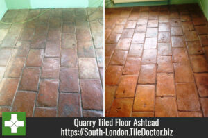 Quarry Tiled Floor Cleaned and Sealed in Ashtead