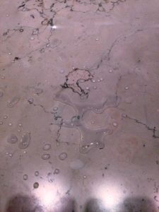 Marble tiled floor Westminster water test