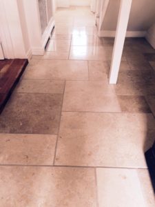 Polished Limestone After Cleaning in Leatherhead