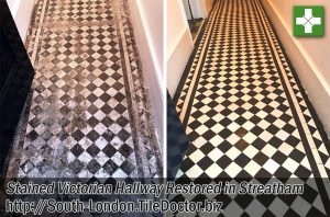 Victorian Tiled Hallway Before and After Restoration Streatham