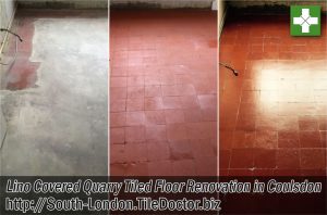 Quarry Tiled Floor Before and After Renovation Coulsdon