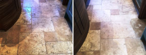 Honed Travertine Kensington Before and After