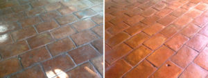 Quarry Tile Cleaning Ashtead before after