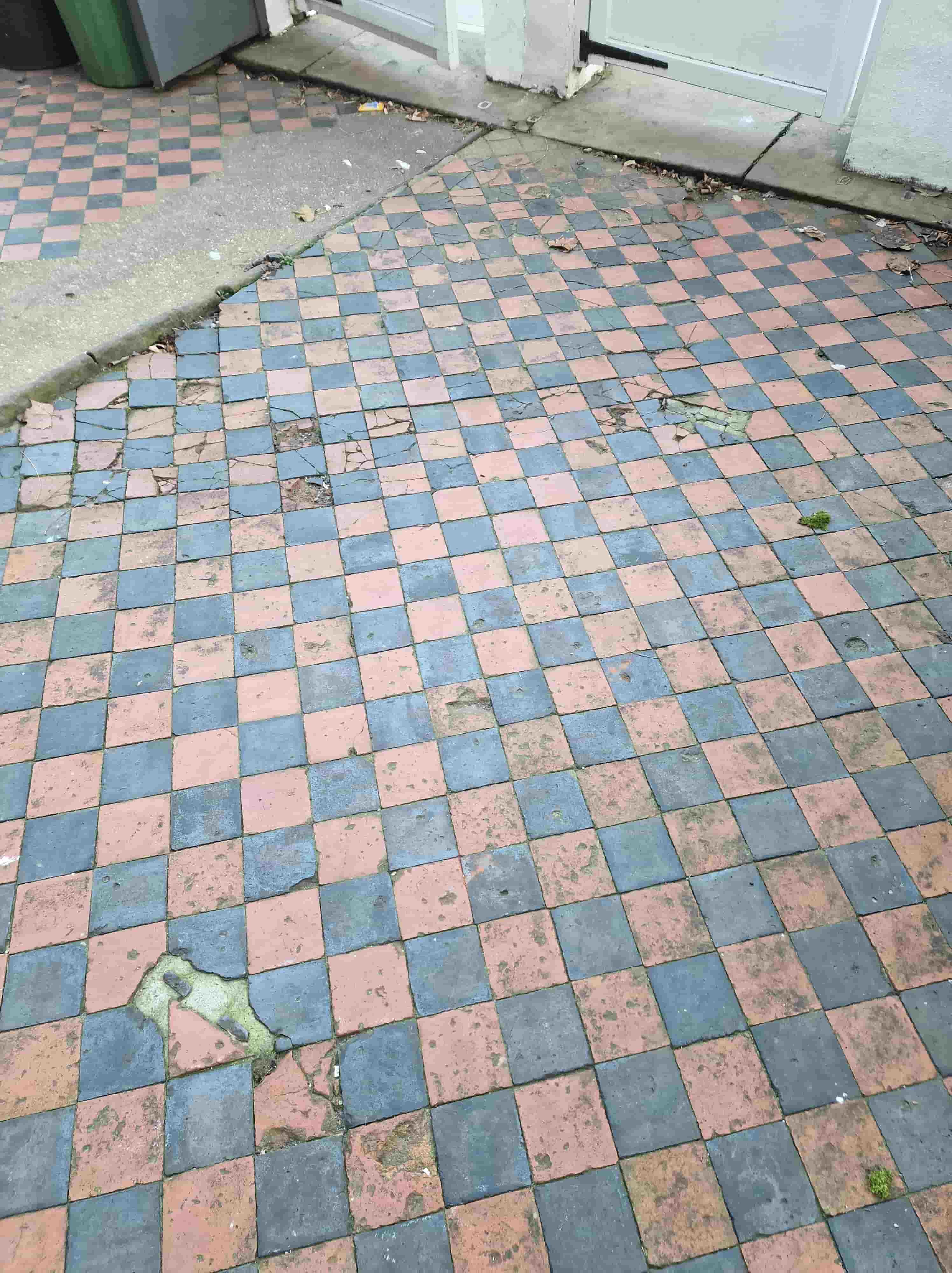 Neglected Victorian Tiled Path Before Restoration Battersea