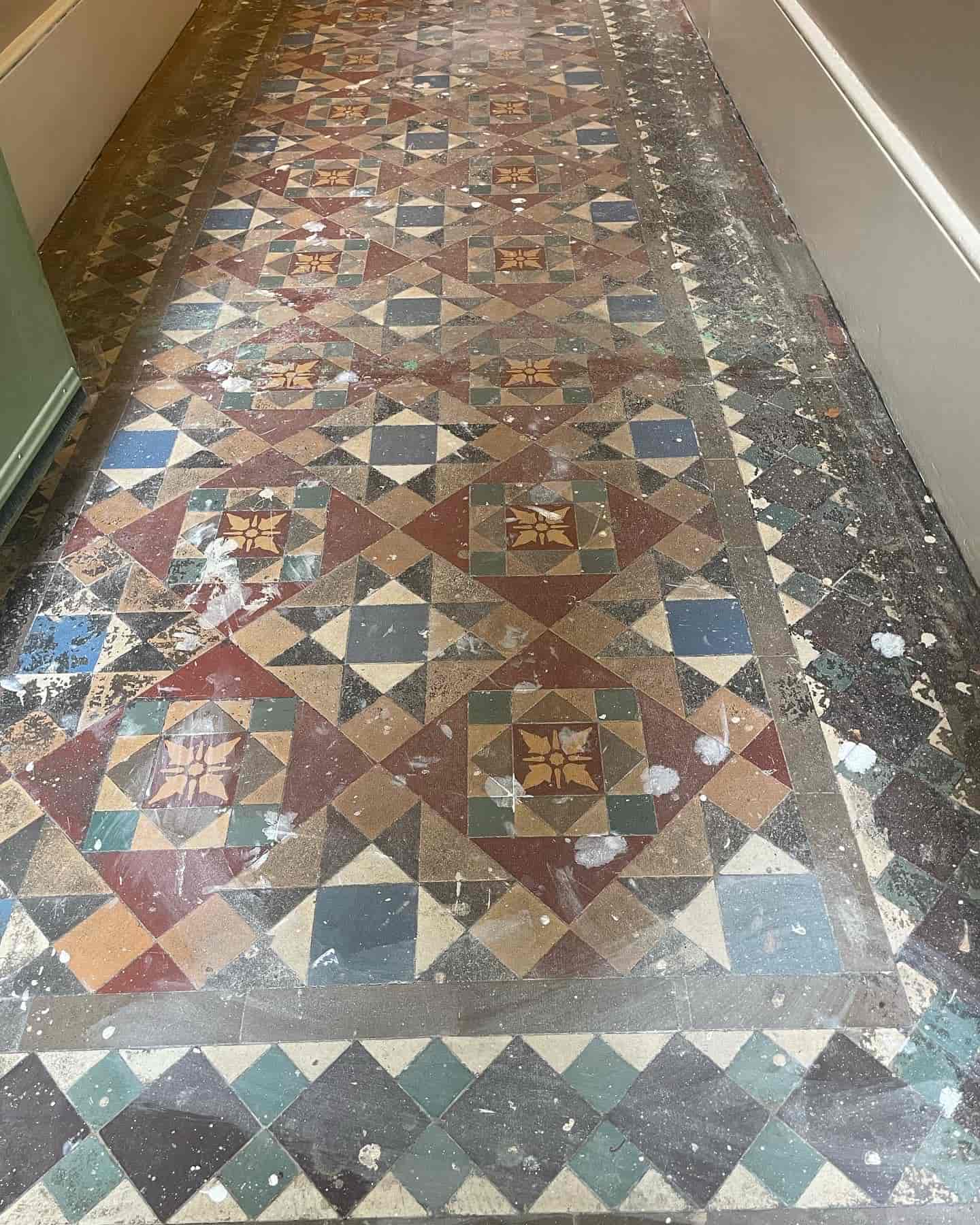Victorian Tiled Hallway Before Cleaning Fulham