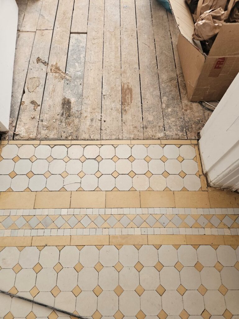 Neglected Victorian Tiled Floor After Restoration Kensington