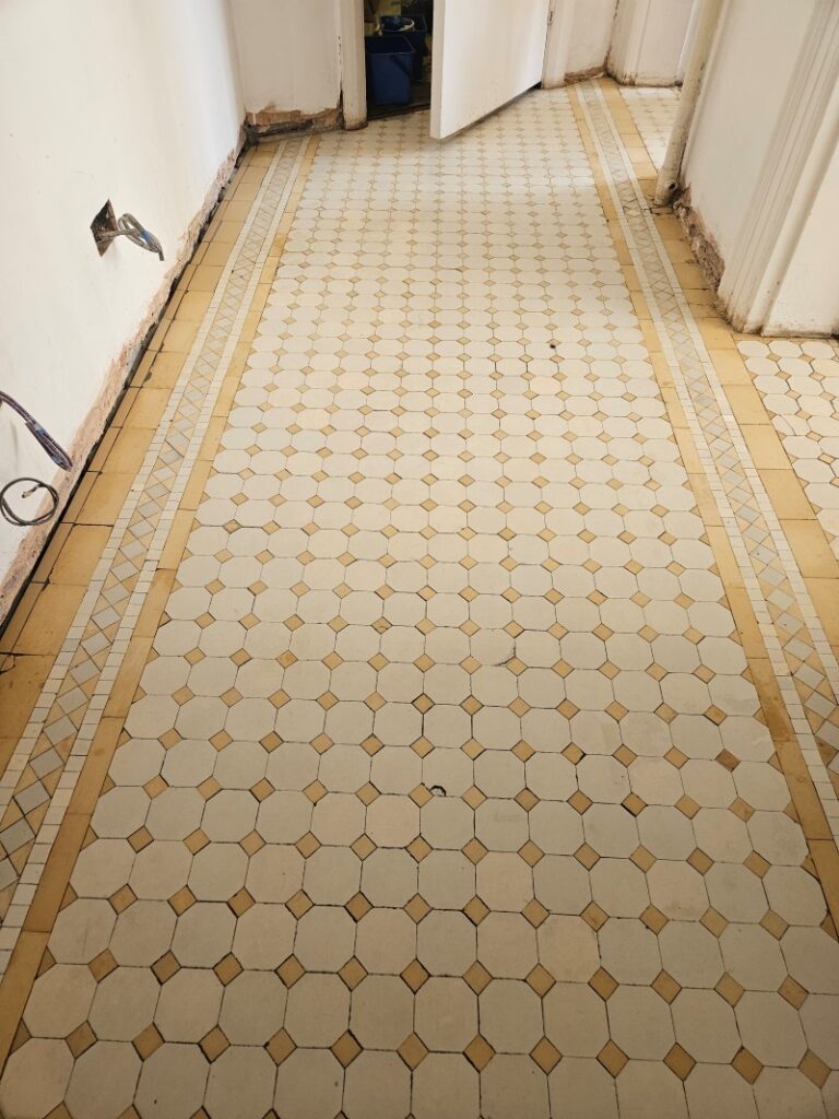 Neglected Victorian Tiled Floor After Restoration Kensington