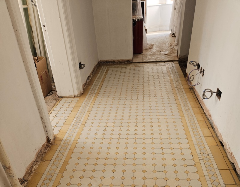 Neglected Victorian Tiled Floor After Restoration Kensington