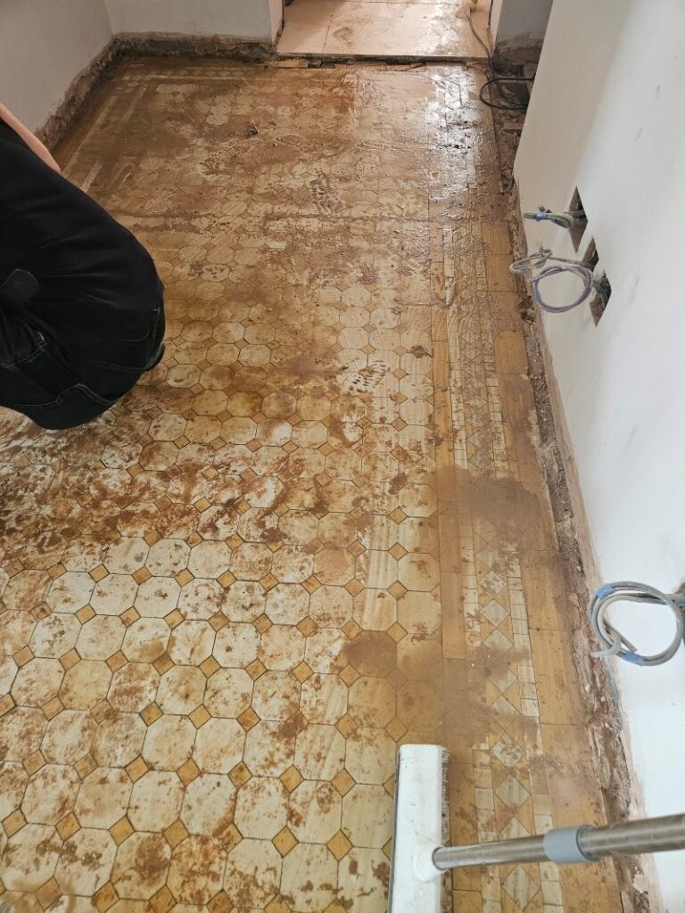 Neglected Victorian Tiled Floor Before Restoration Kensington